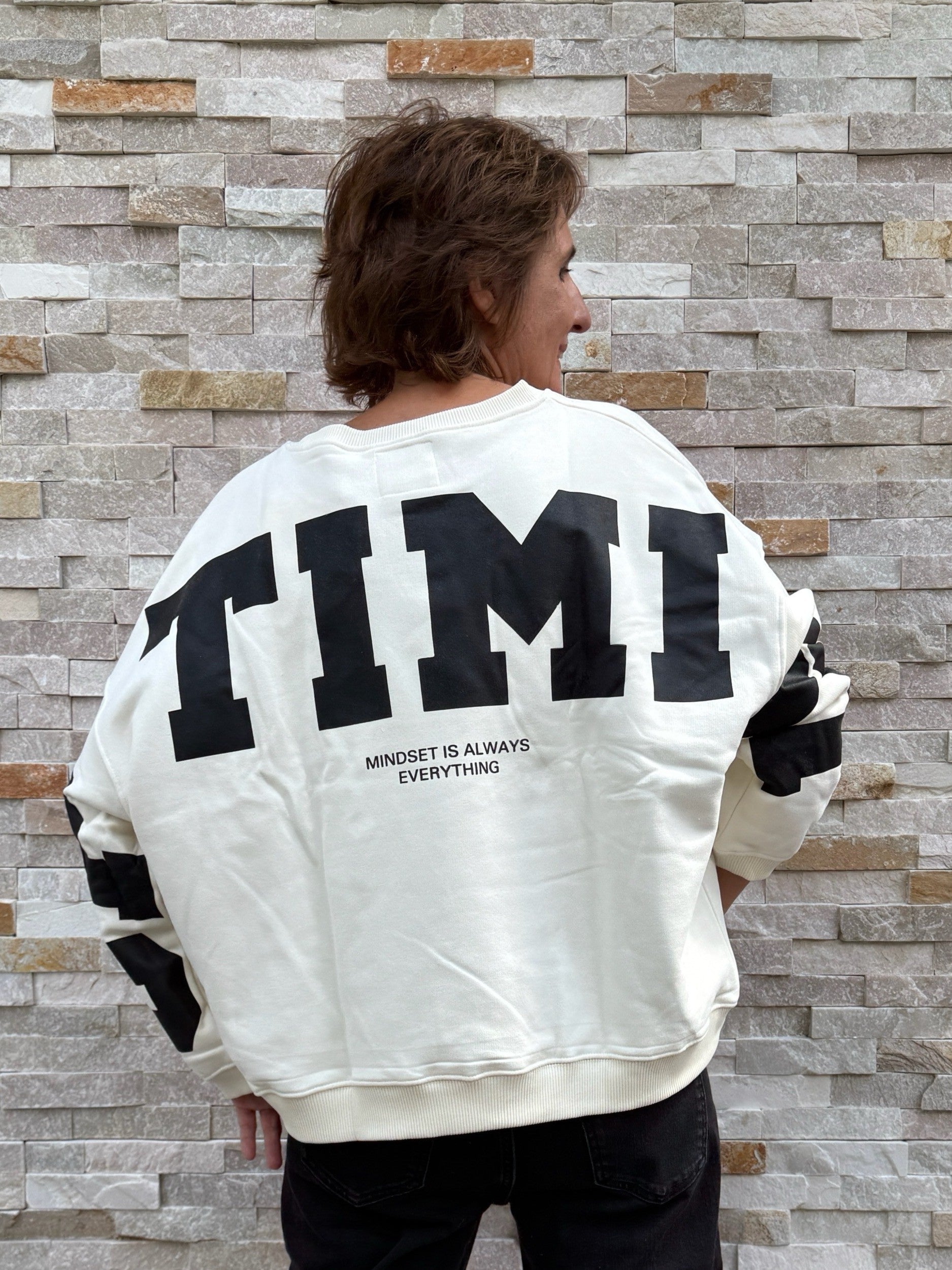 Oversized Sweatshirt OPTIMIST in Vanille