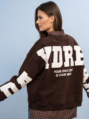 Oversized Sweatshirt LA Daydream in Dunkelbraun