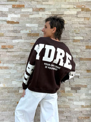 Oversized Sweatshirt LA Daydream in Dunkelbraun