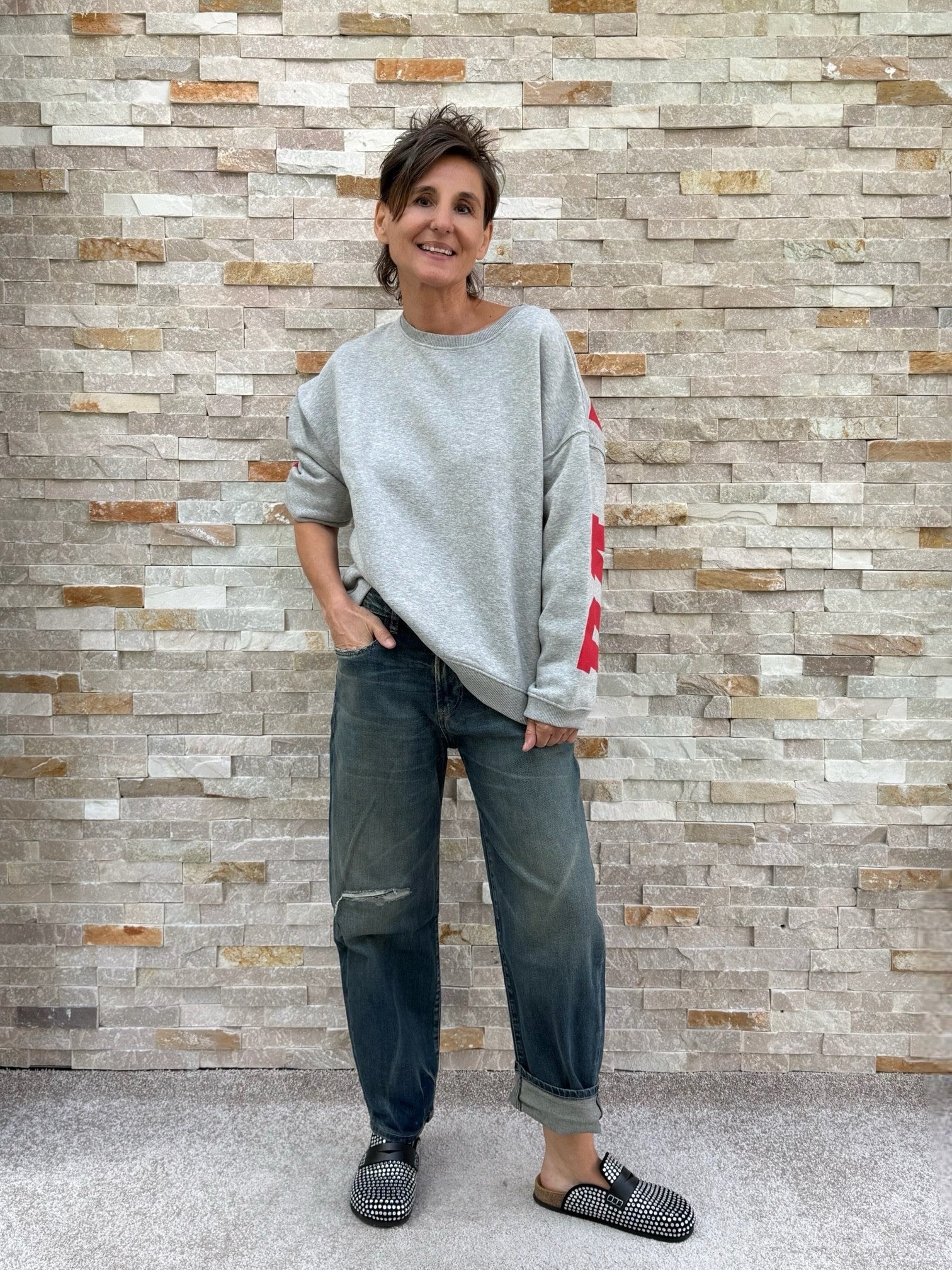 Oversized LA Daydream Sweatshirt in Grey