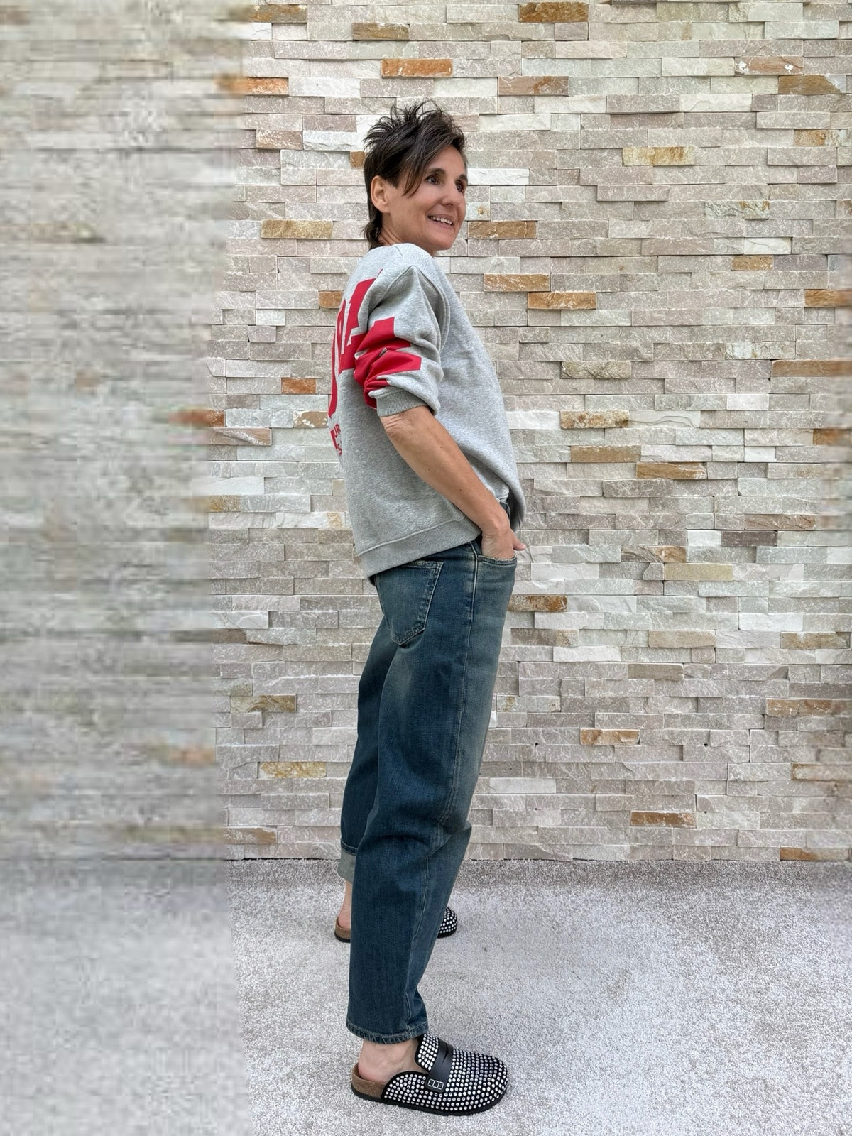 Oversized LA Daydream Sweatshirt in Grey