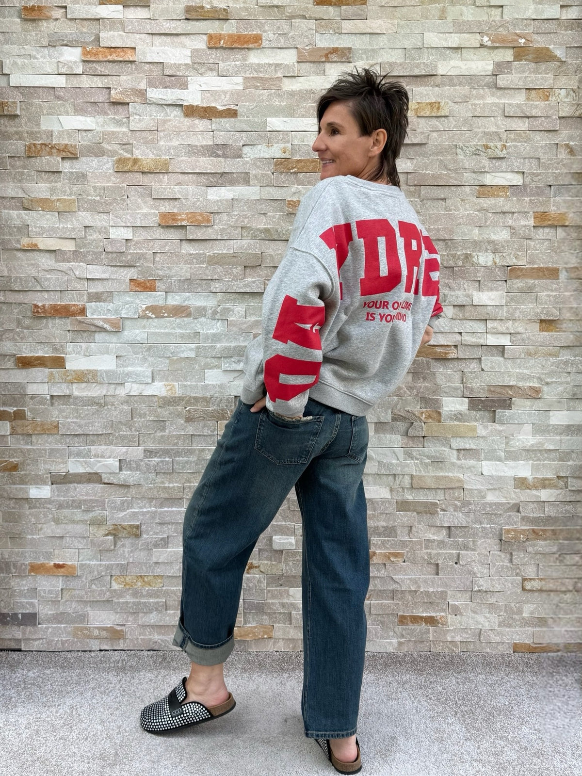 Oversized LA Daydream Sweatshirt in Grey