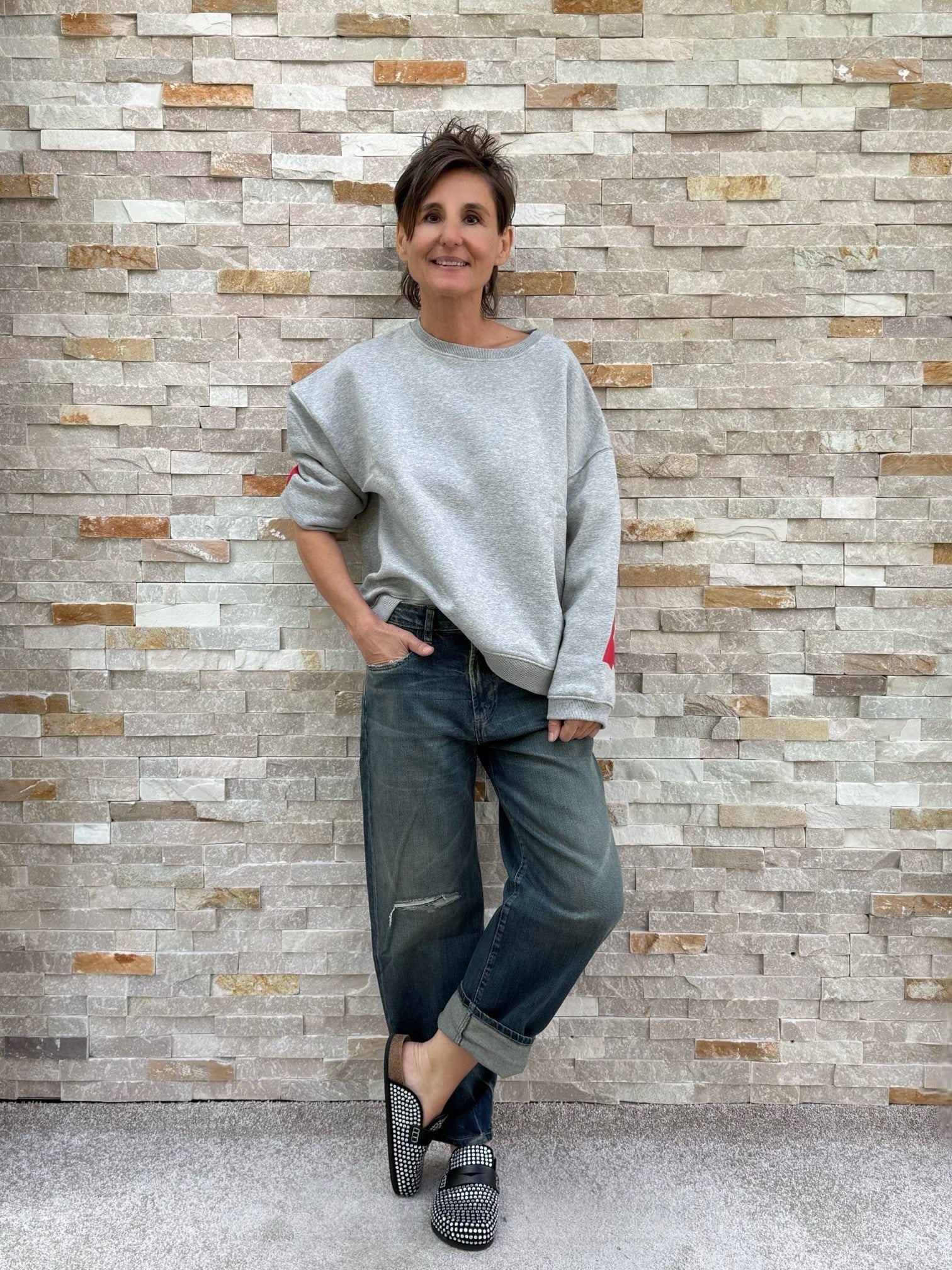 Oversized Sweatshirt LA Daydream in Grau