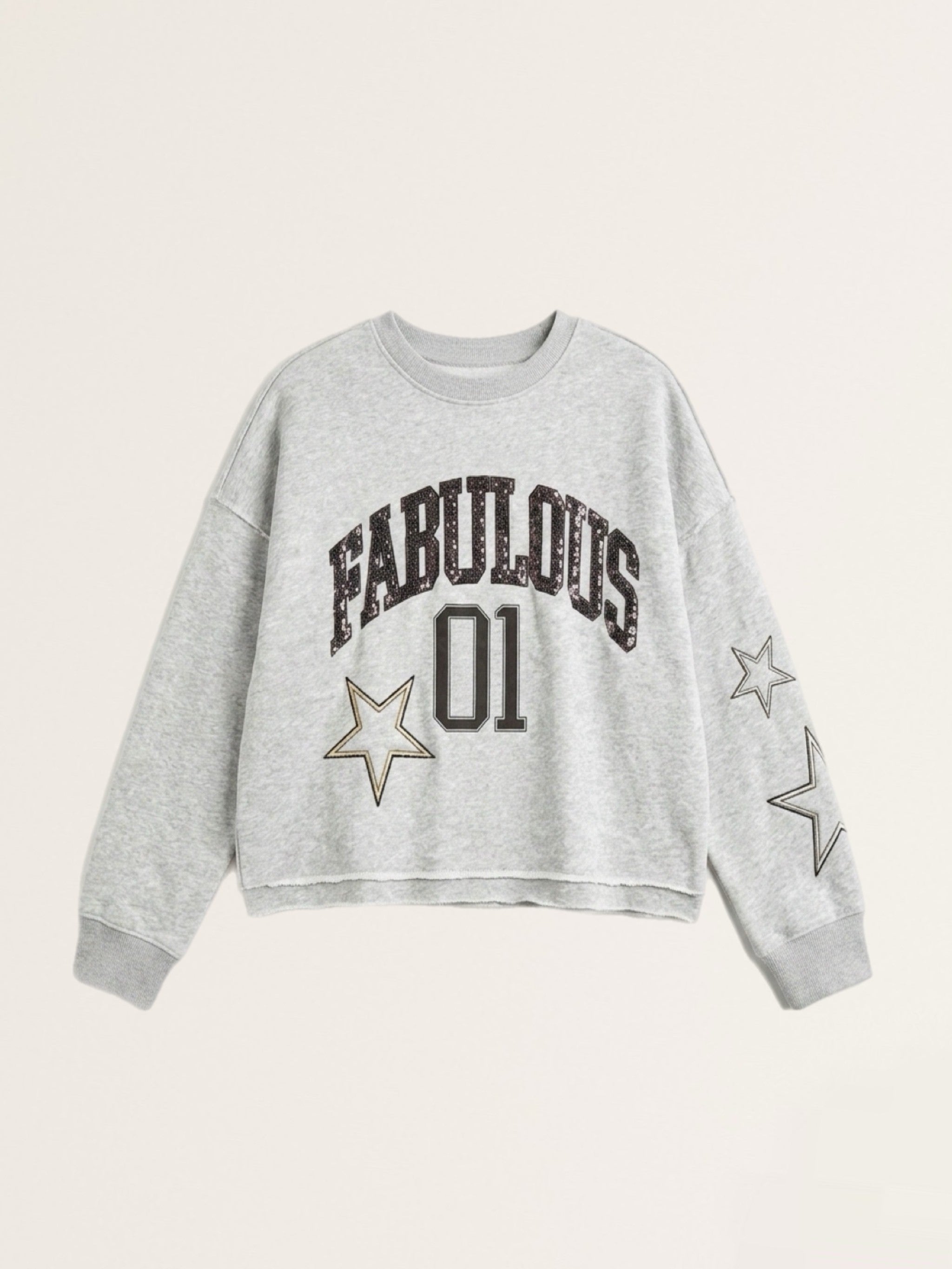 Oversized Sweatshirt FABULOUS Light Beige Melange