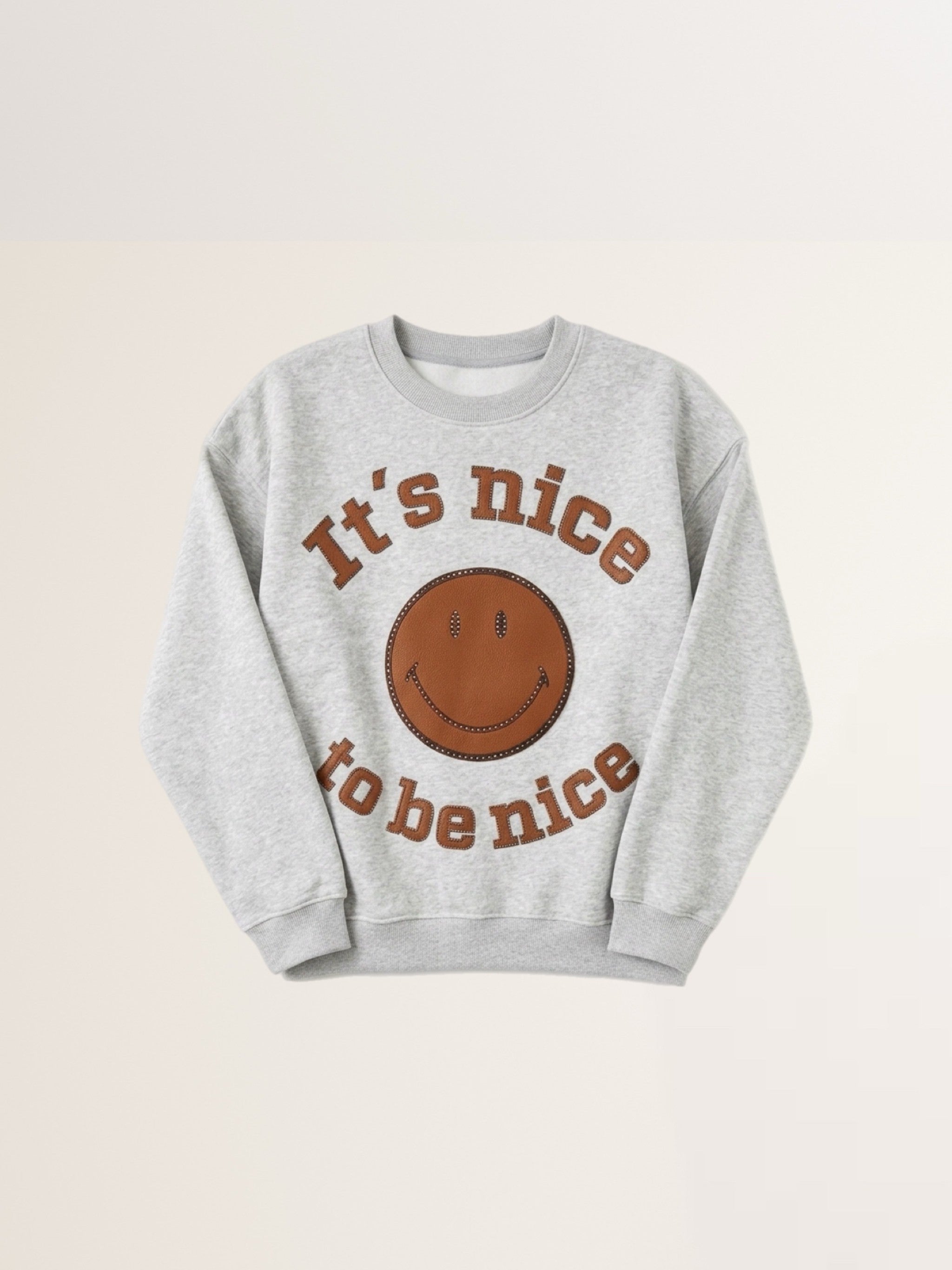 Sweatshirt IT'S NICE in Light Beige Melange