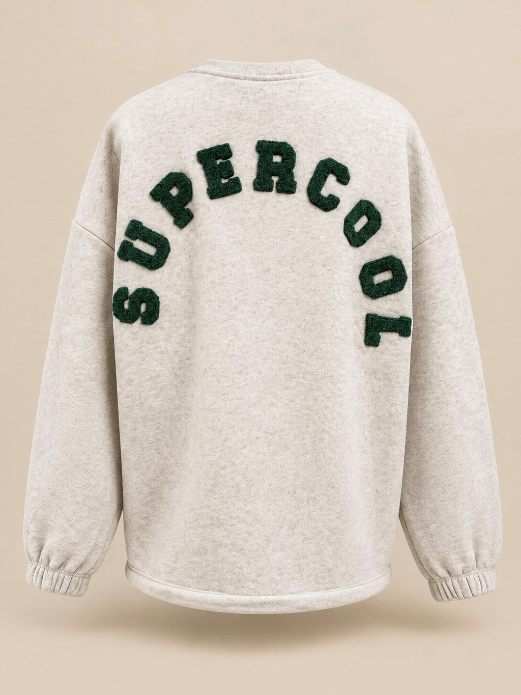Sweatshirt SUPERCOOL in Silver Melange mit Pine