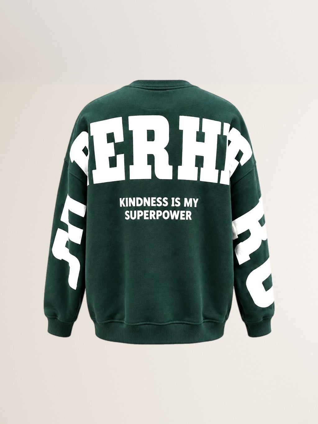 Oversized Sweatshirt LA SUPERHERO in Pine Green