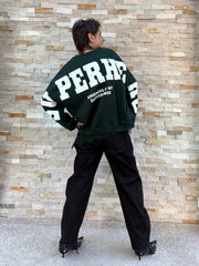 Oversized Sweatshirt LA SUPERHERO in Pine Green