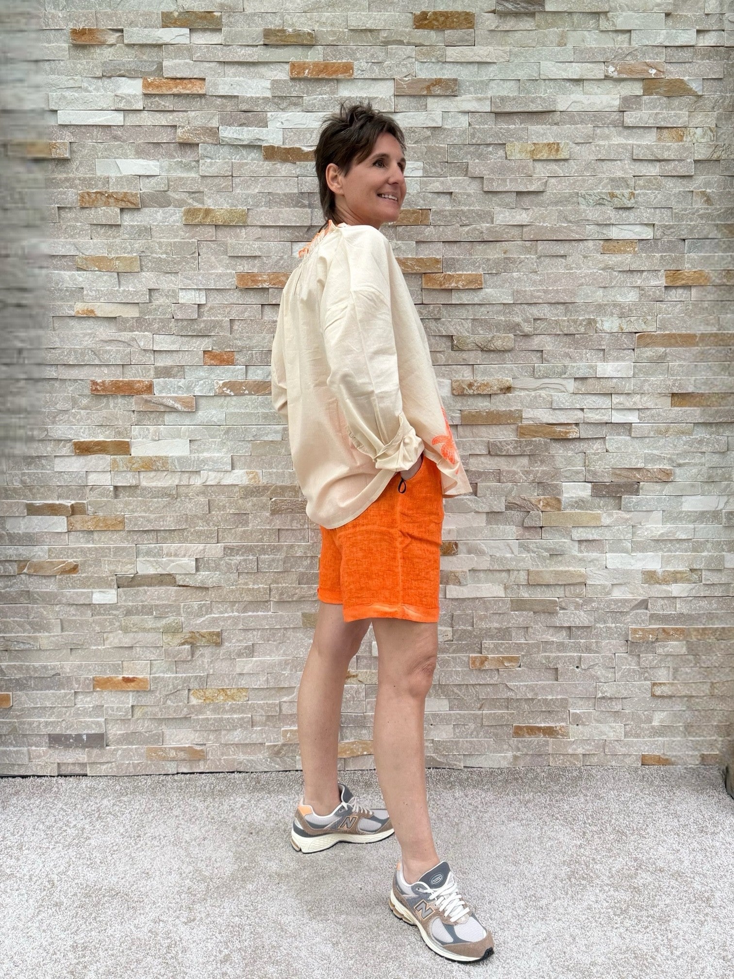 Linen Bermudas OSCAR in orange