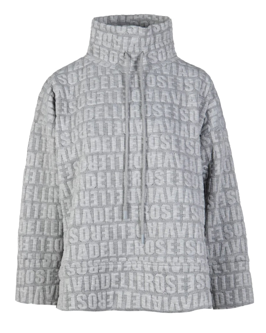 Sweatshirt mit Stehkragen Logo Jacquard Grau