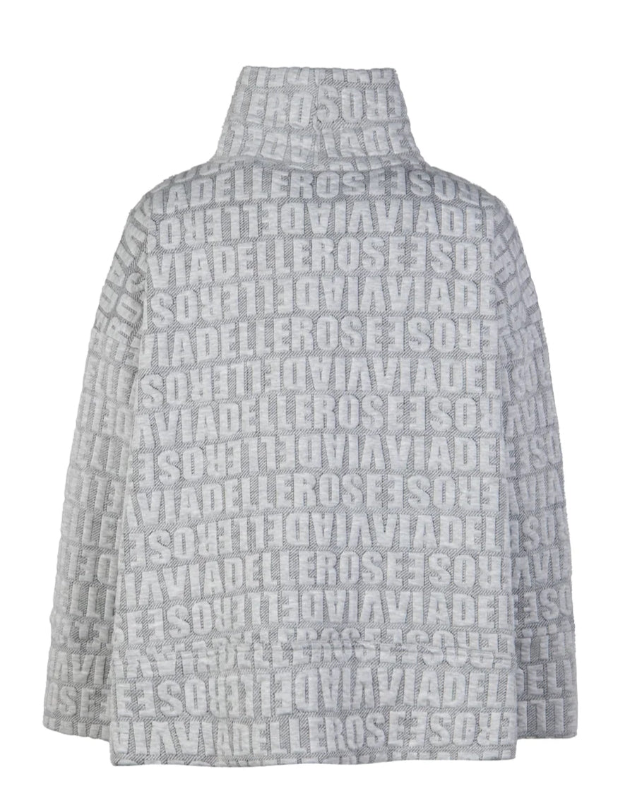 Sweatshirt mit Stehkragen Logo Jacquard Grau