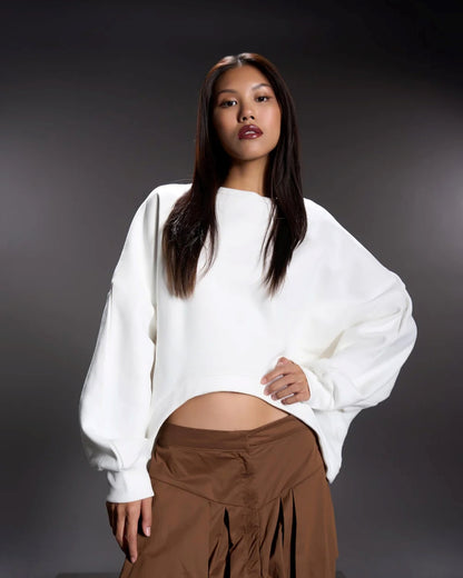 Cropped Sweatshirt Offwhite