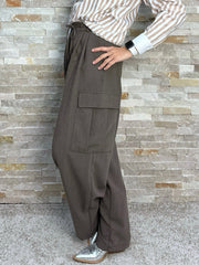Cargo-Hose mit weitem Bein in Hellbraun