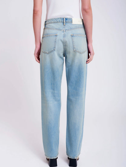 Jeans mit geradem Bein destroyed Hellblau