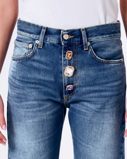 Jeans ZOE mit Schmuckknöpfen Denim Blue