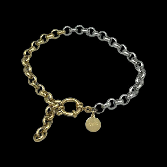 Gliederarmband Gold und Silber