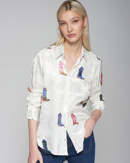 Bluse mit Cowboy Print