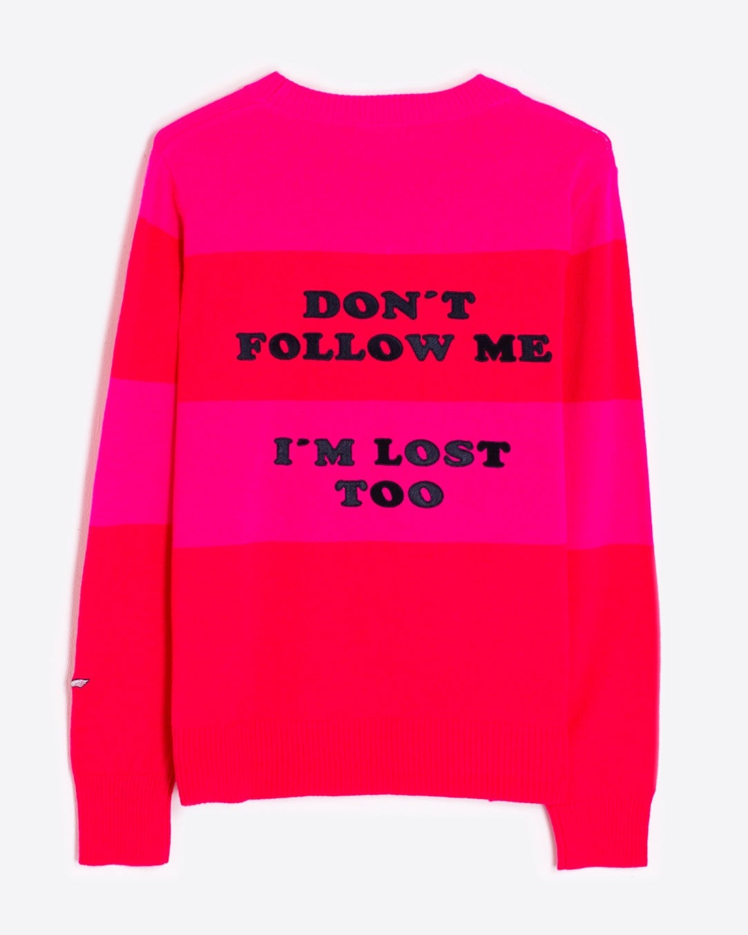 Statement Pullover LOST mit Schrift am Rücken Pink-Rot