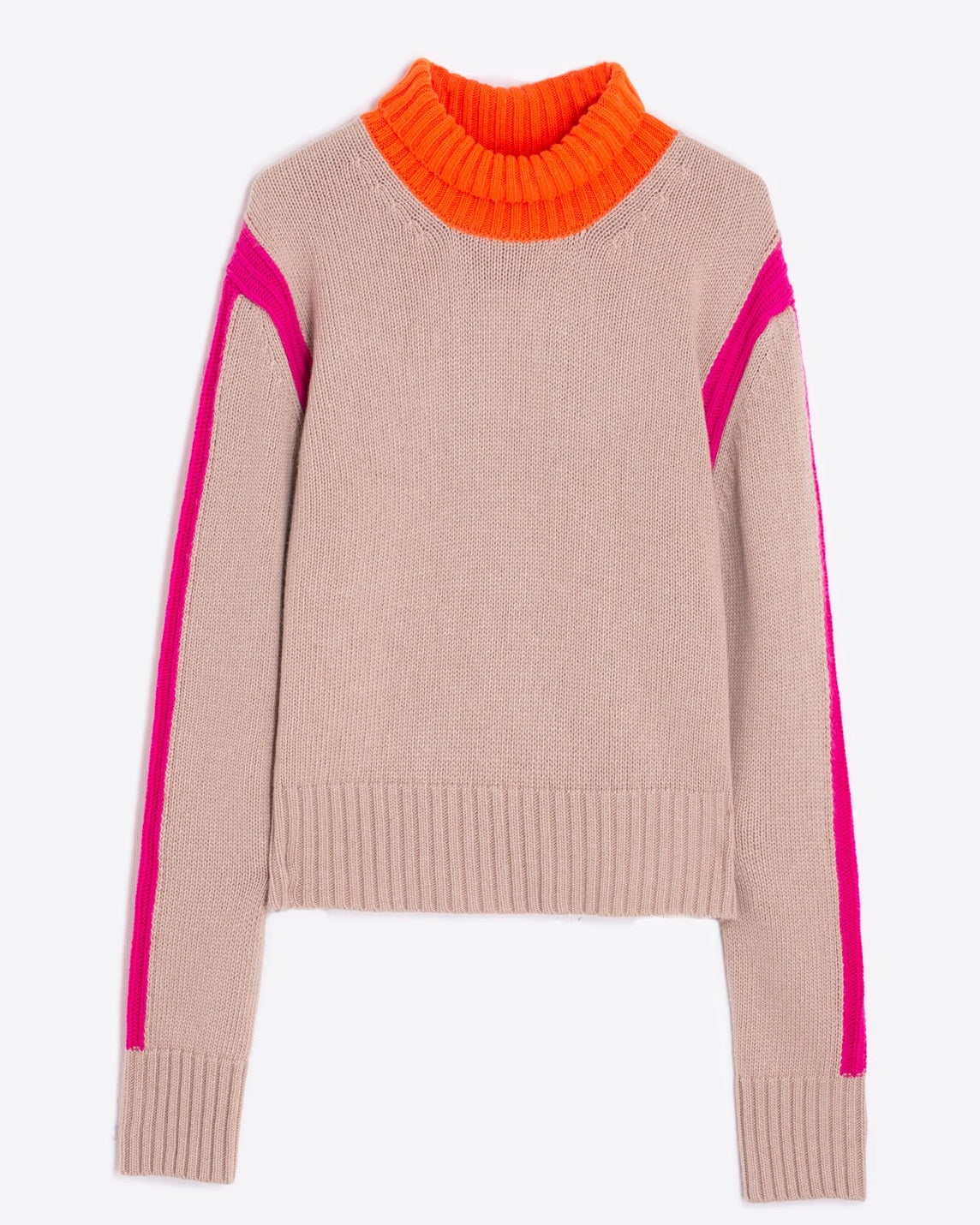 Pullover mit Stehkragen Camel-Orange-Pink