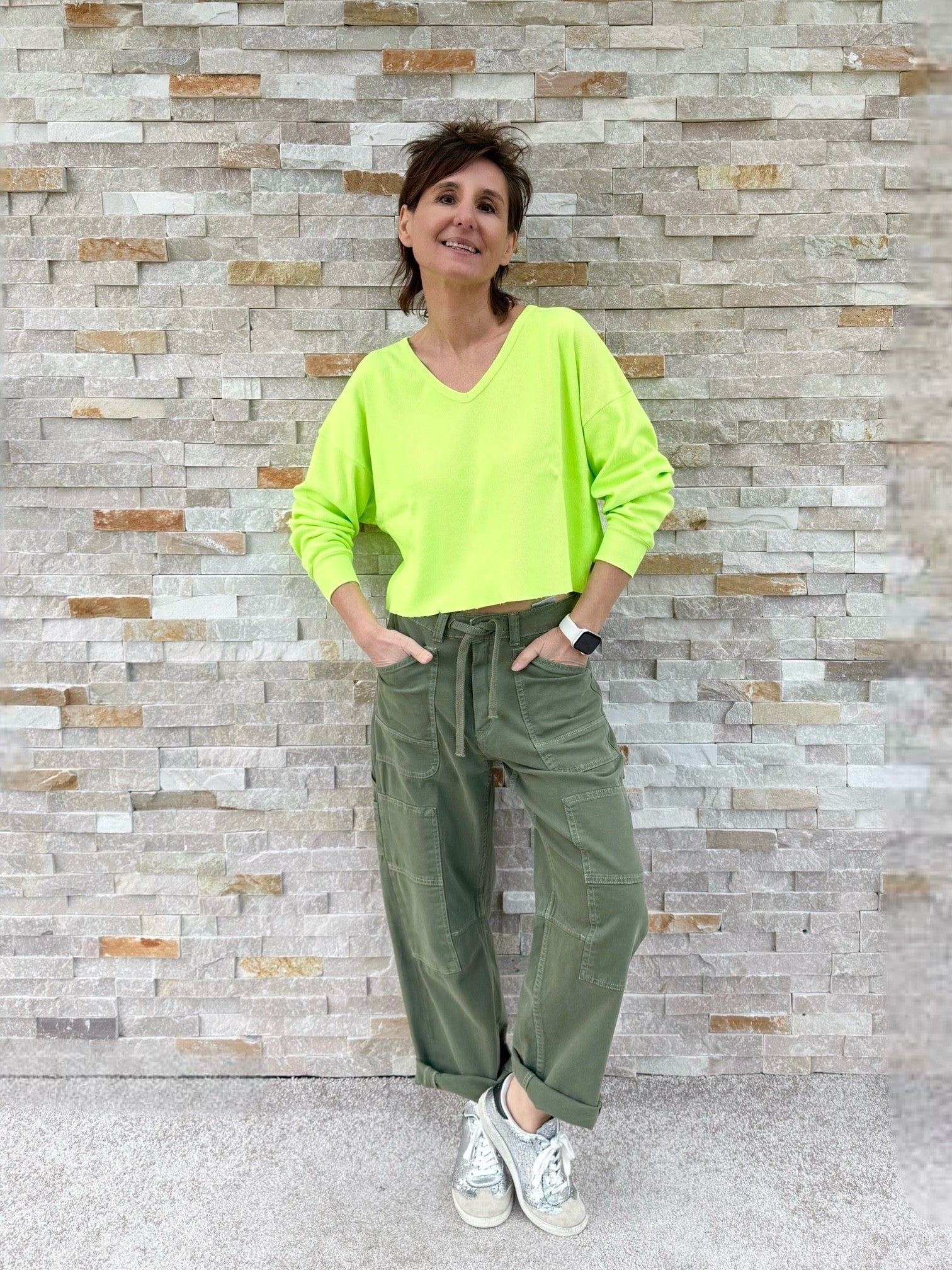 Cropped T-Shirt KUSHI NEON Gelb