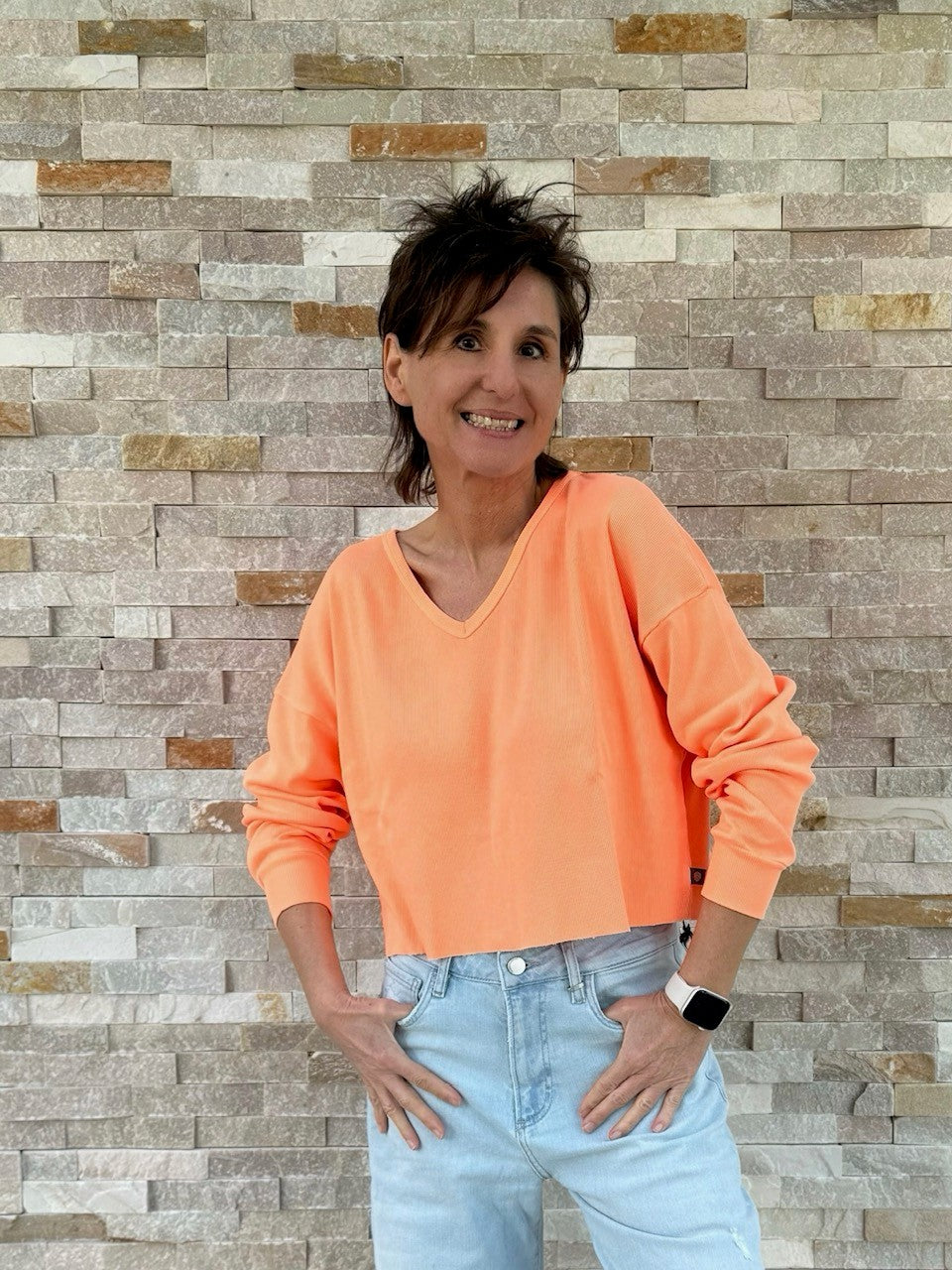 Cropped T-Shirt KUSHI NEON Orange