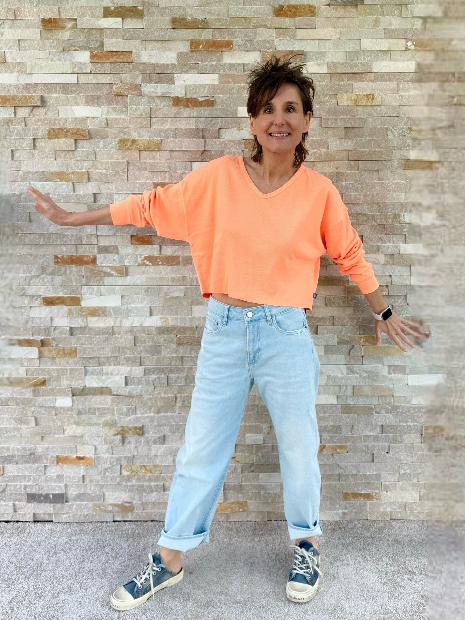 Cropped T-Shirt KUSHI NEON Orange