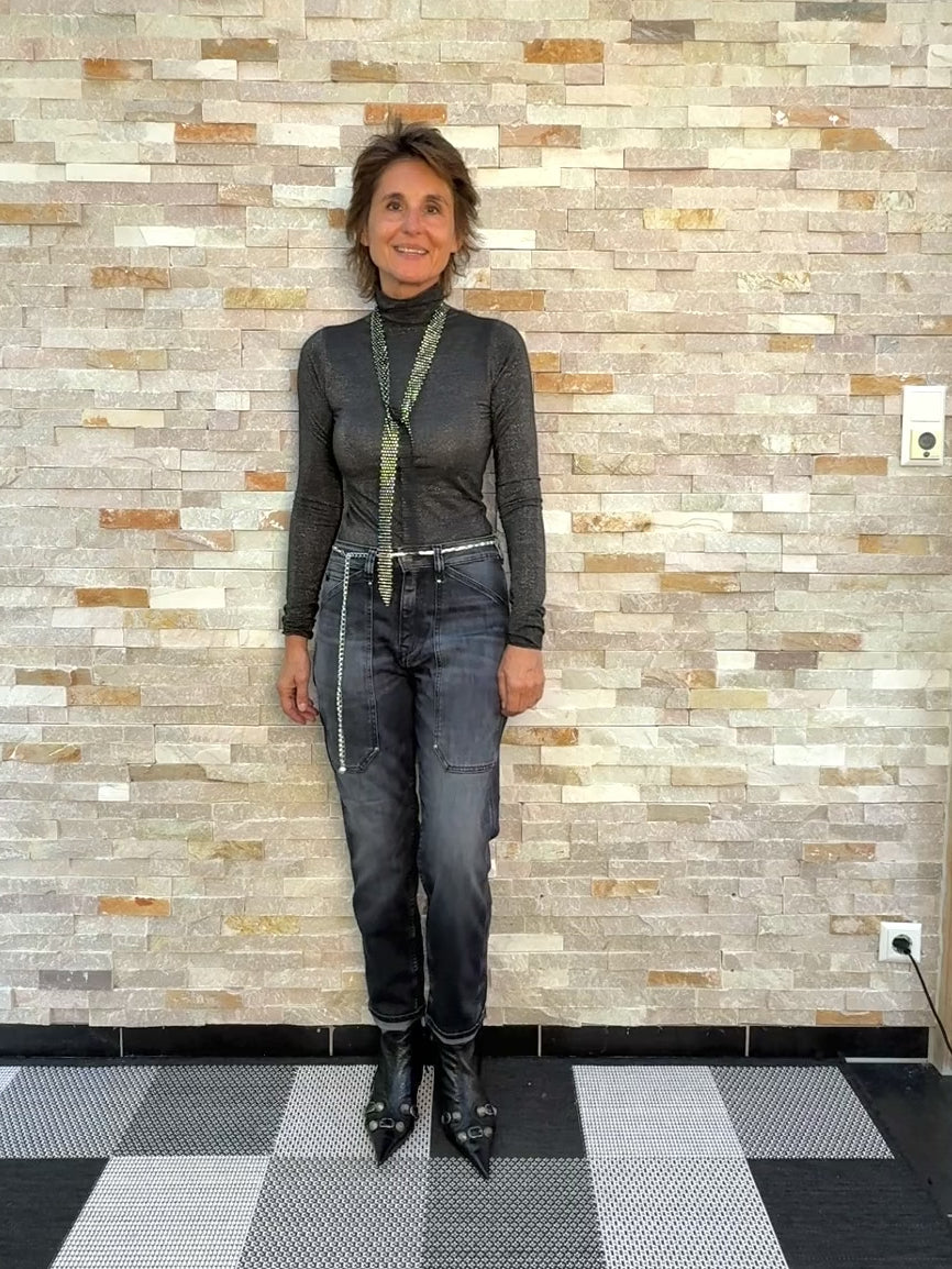 Load video: Jeans 400/60 Girlfriend Union high waist black No.1