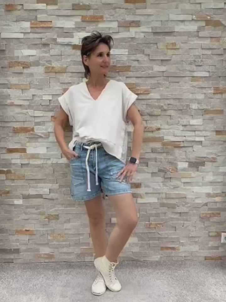 Video laden: Jeans Shorts MADO mit Tunnelzug in Blue