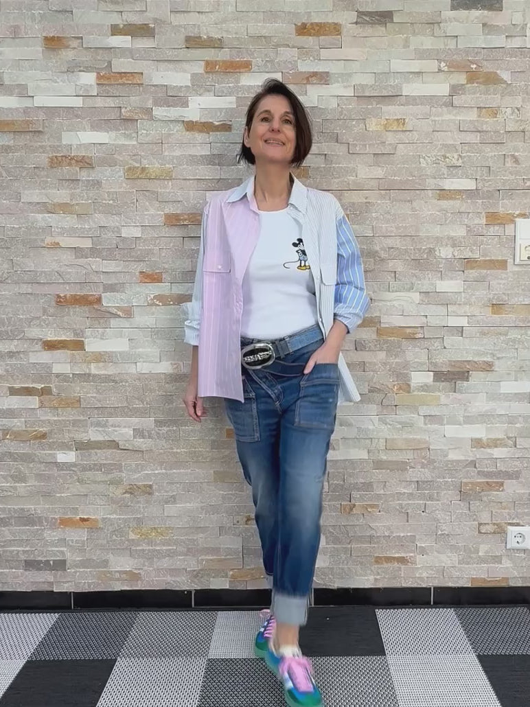 Video laden: Popeline Hemdbluse im Streifen-Mix