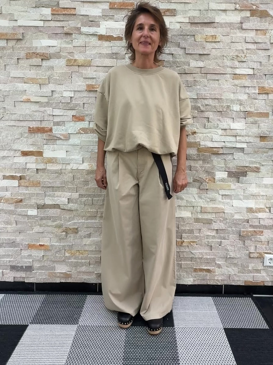 Load video: Wide leg trousers &quot;wide pants twill&quot; in Earth