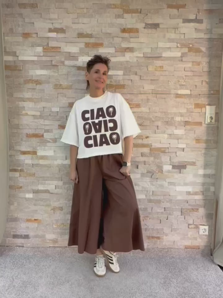 Video laden: Popeline Culotte / Hosenrock in Espresso