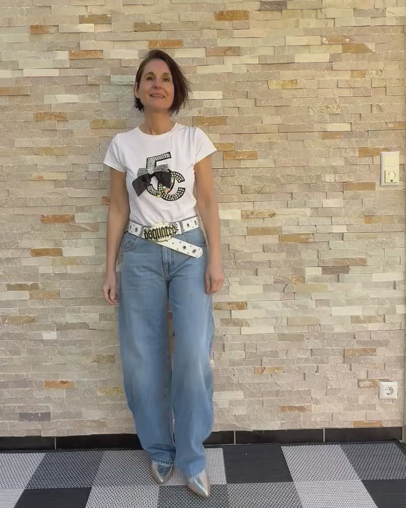 Video laden: O-Shape Jeans Denise Ampio in Mittelblau
