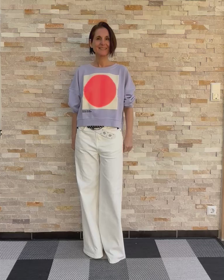 Video laden: Jeans ER Kalea mit extra weitem Bein Offwhite