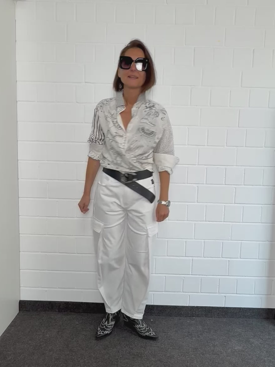 Video laden: Cargo Jeans MASIE in Offwhite