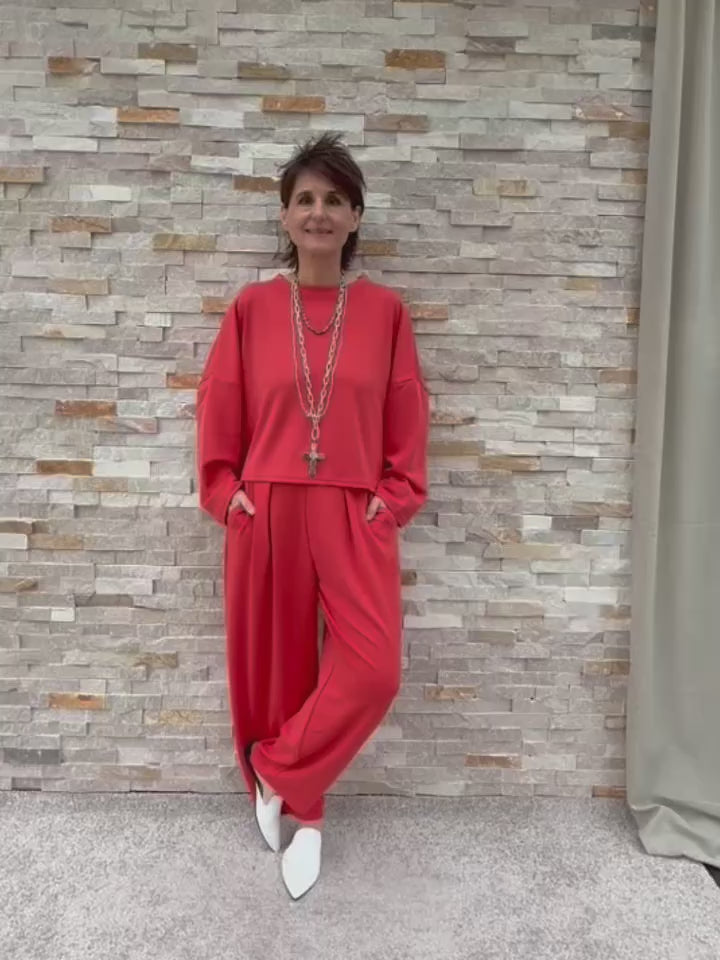 Video laden: Scuba 7/8 Hose mit Bundfalten Rot