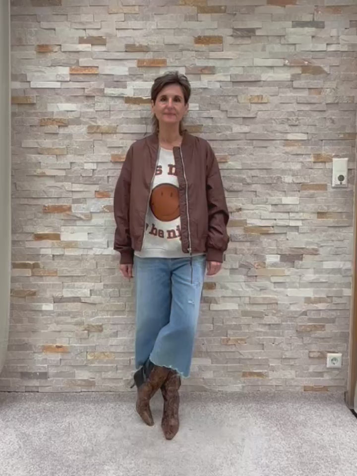 Load video: Blouson OM:BER im Aviator-Stil in Braun