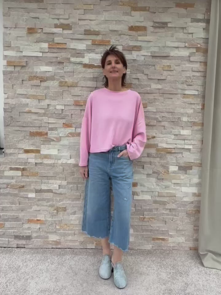Video laden: Oversized Scuba Shirt in Light Pink