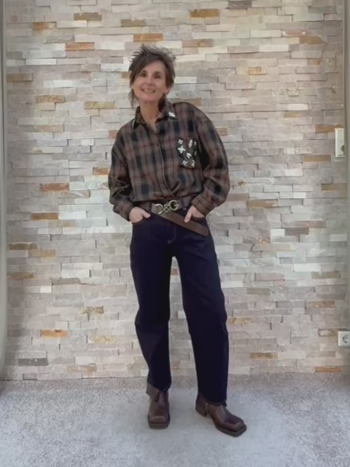 Video laden: O-Shape Jeans YOANA in deep ocean blue Raw Denim
