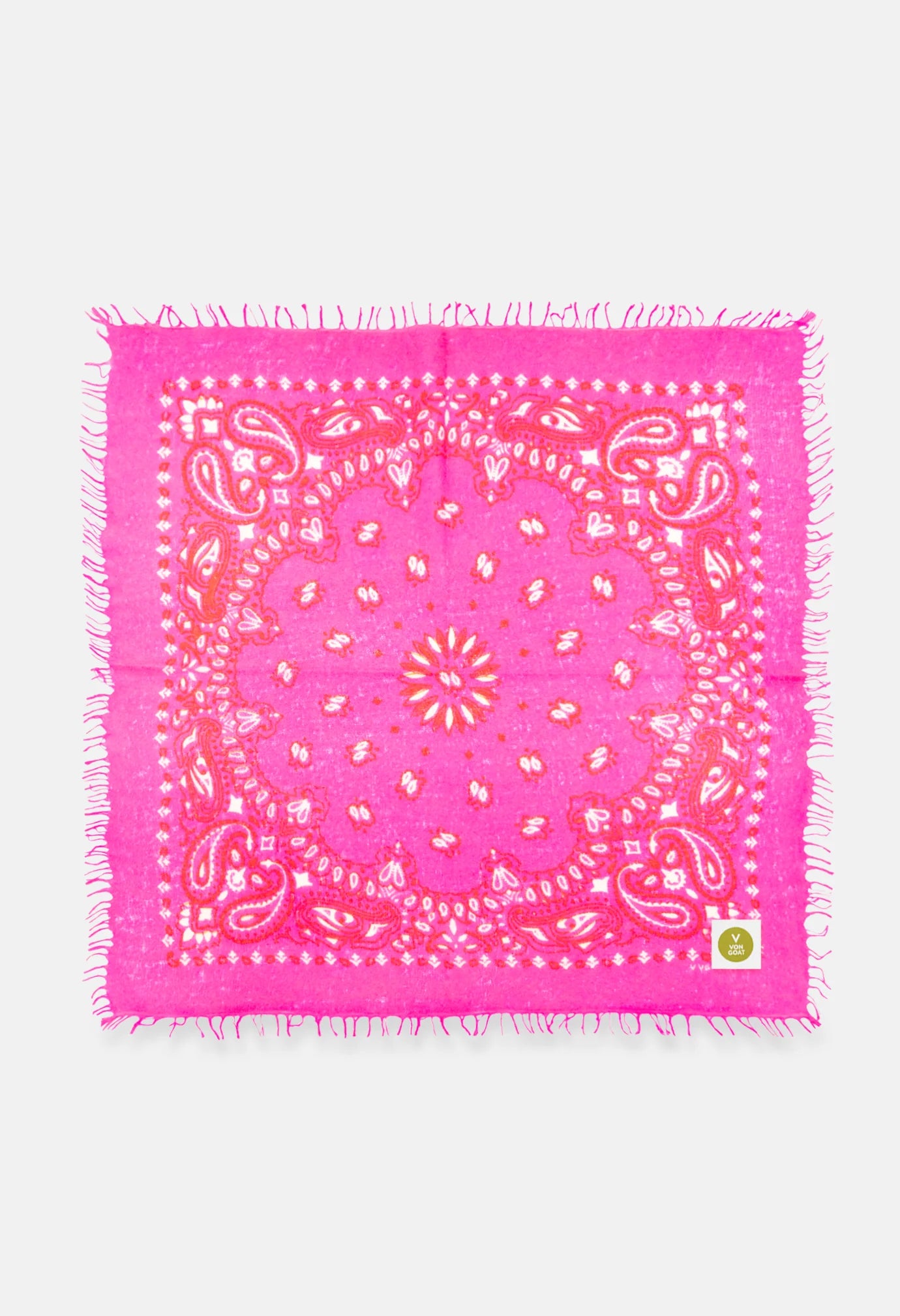 Bandana Paisley E mit Fransen Pink