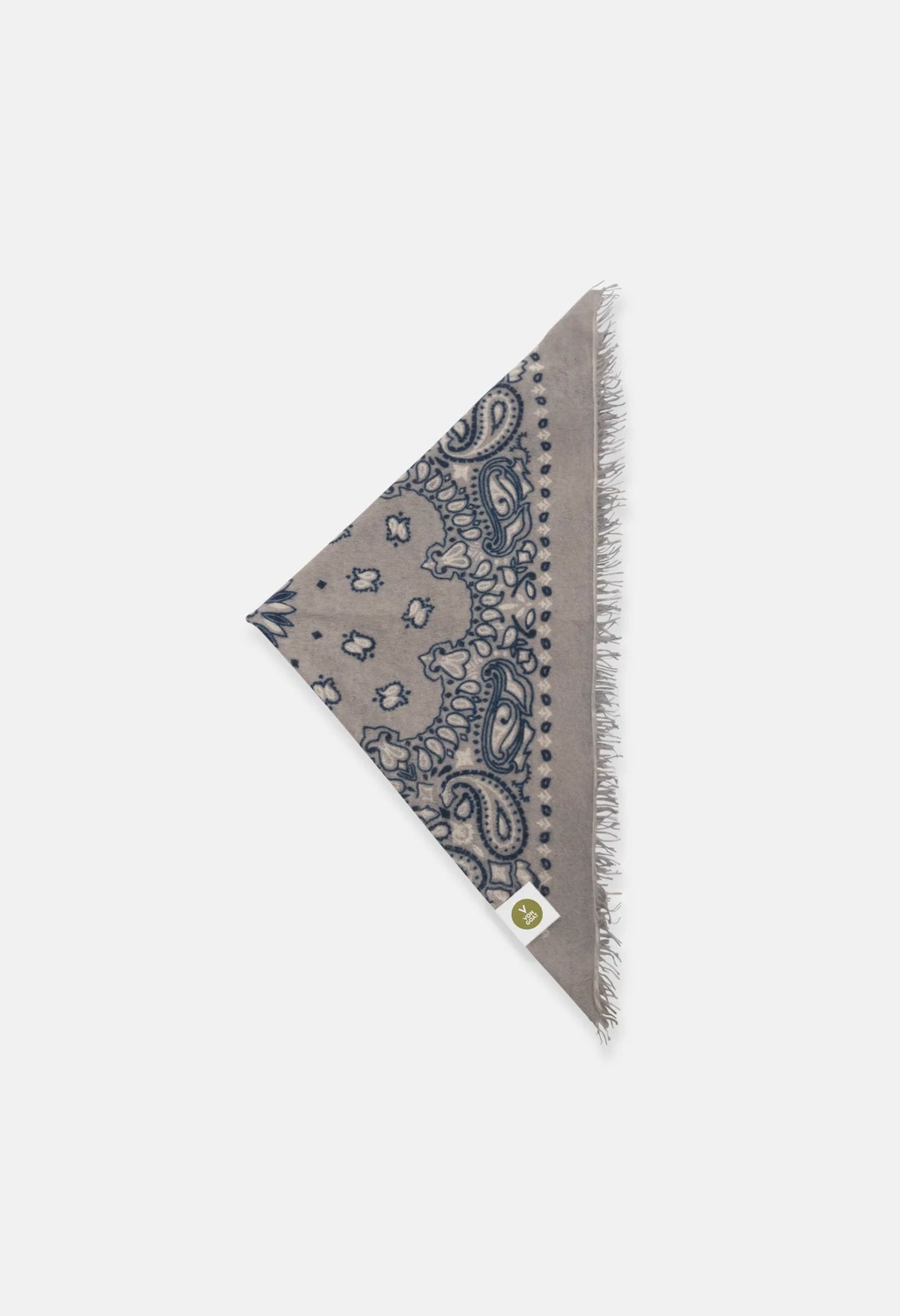 Bandana Paisley I mit Fransen in Taupe - blau