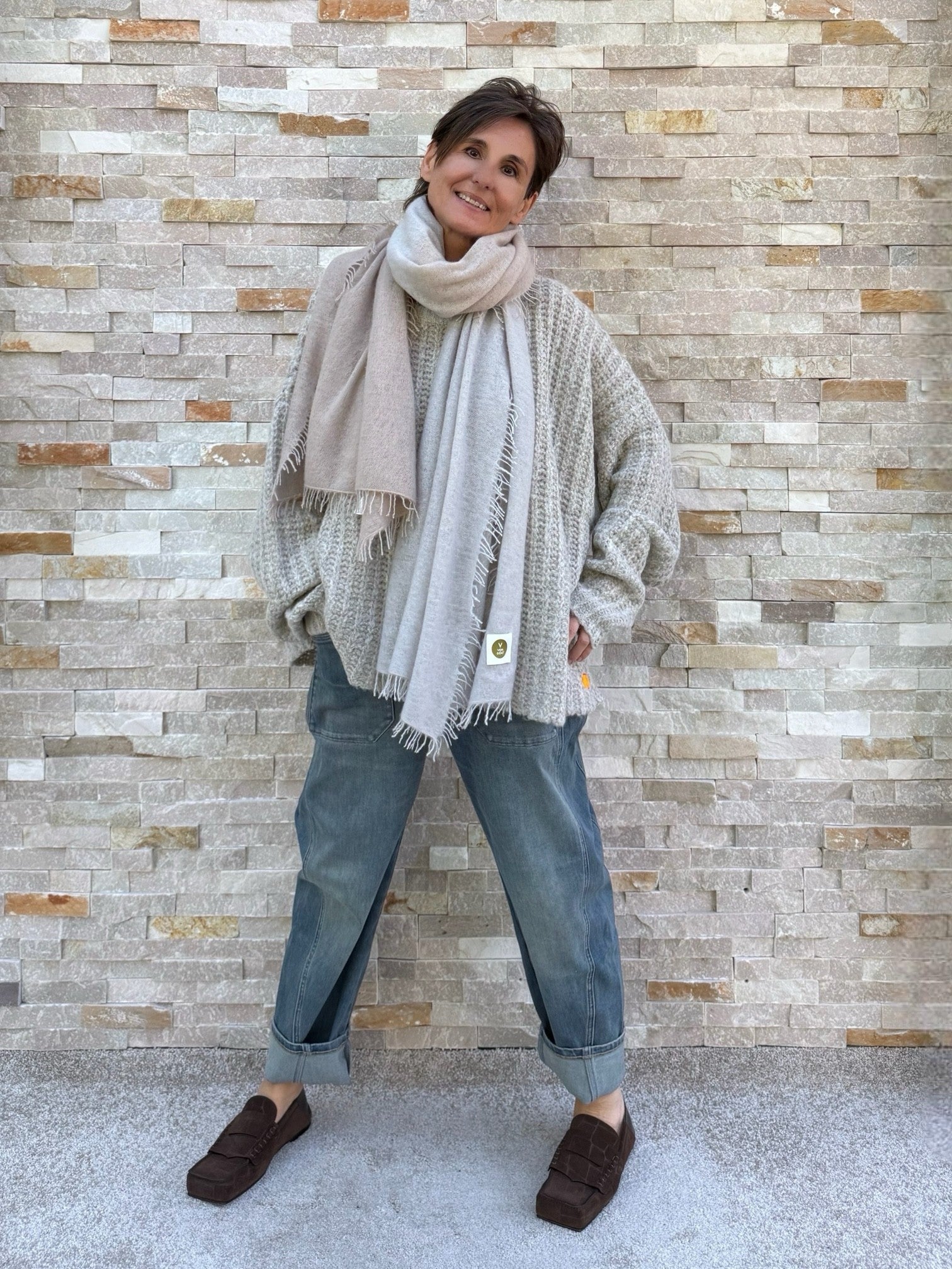 Cashmere Schal Farbverlauf Zusigrey / Zusibeige