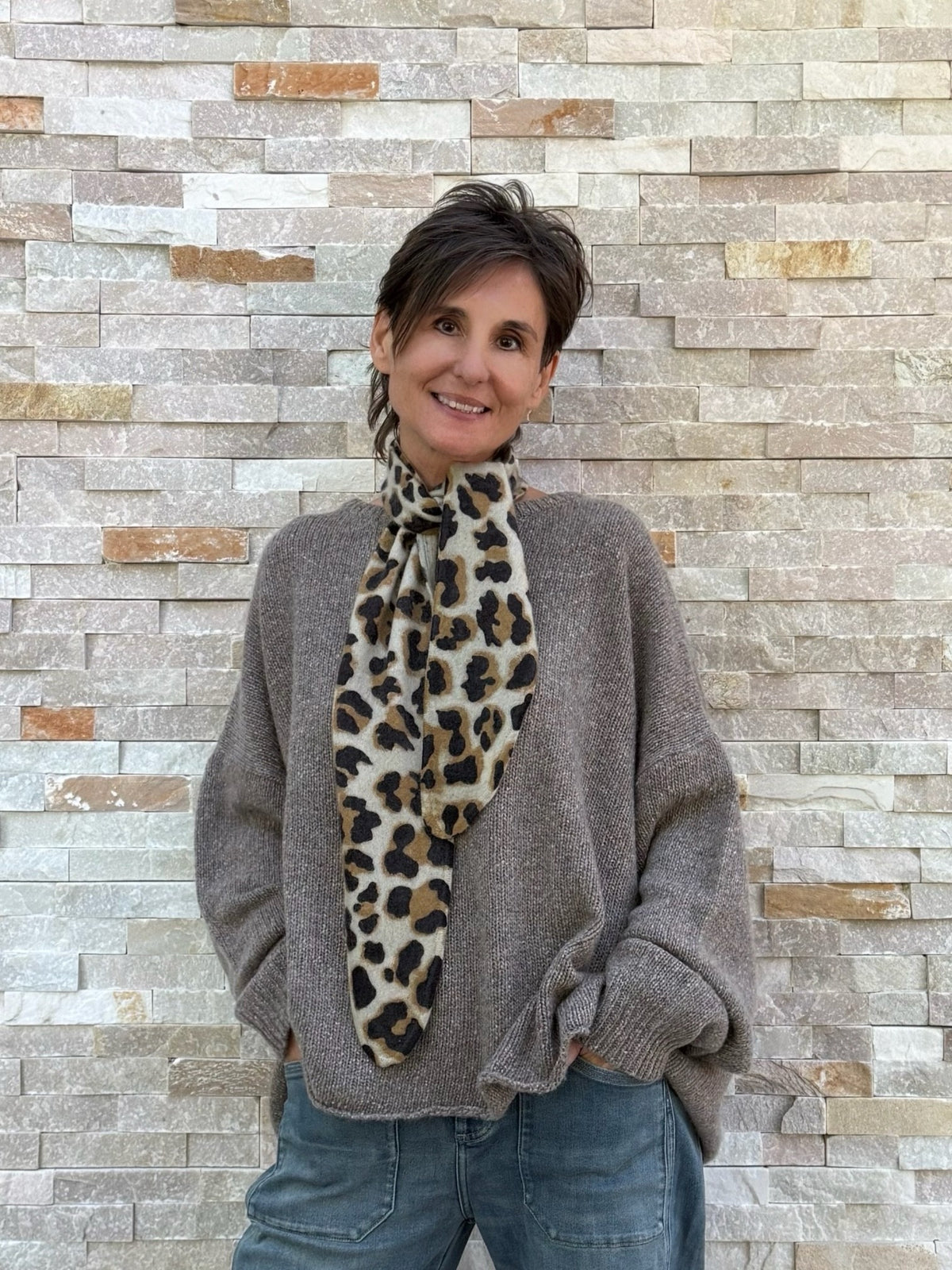 Windboard Cashmere Schal Leo Print