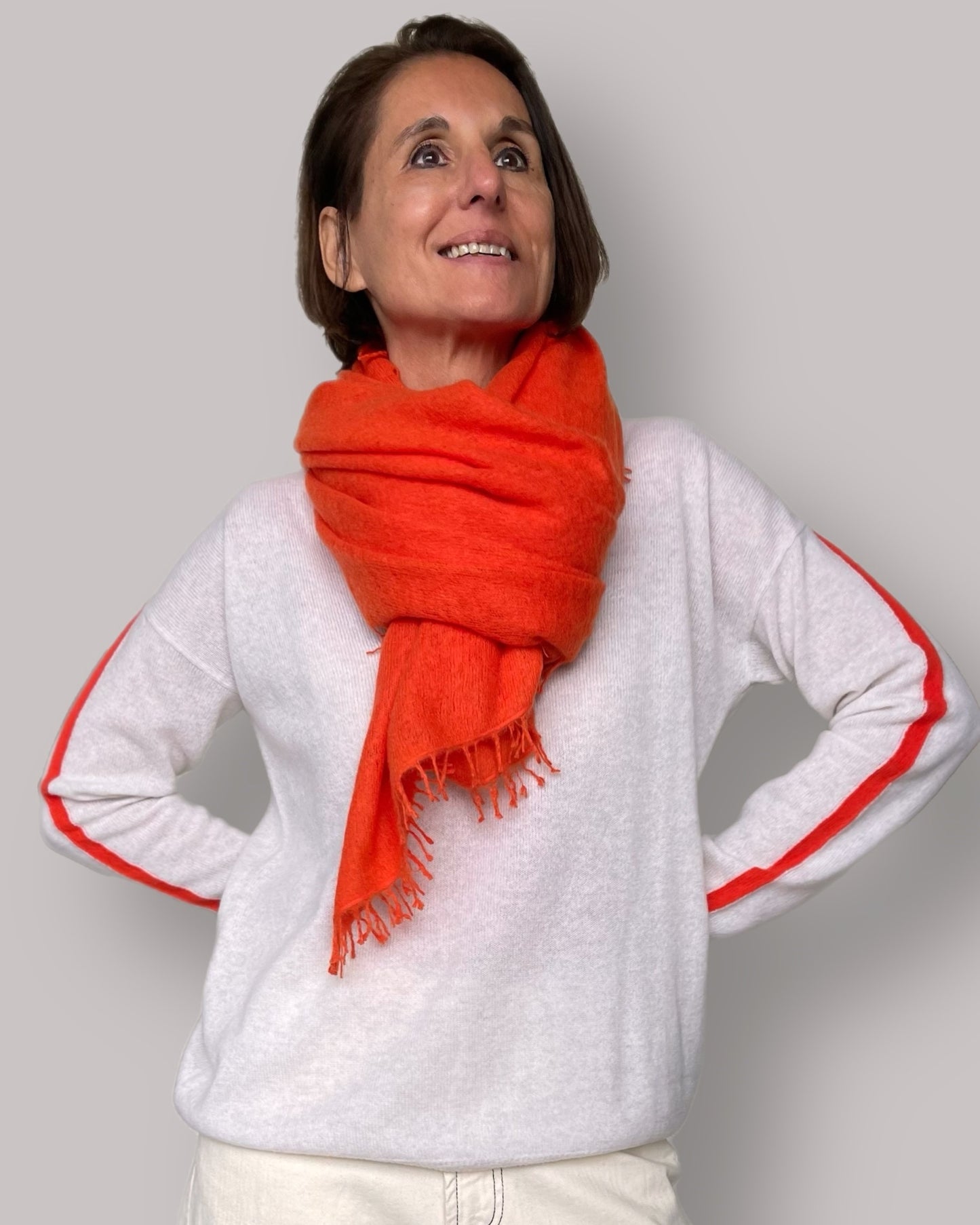 Cashmere Schal in Neon Orange